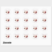 Sticker Rond Aquarelle Bourgogne Mariage Floral (Feuille)