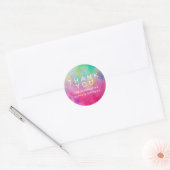 Sticker Rond Aquarelle brillante Merci d'anniversaire (Enveloppe)