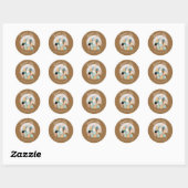 Sticker Rond Aquarelle Bunny Merci de Pâques Baby shower Boho (Feuille)