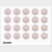 Sticker Rond Aquarelle Bunny Pâques Anniversaire Merci Pastel (Feuille)
