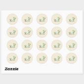 Sticker Rond Aquarelle Cactus (Feuille)