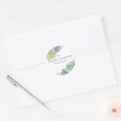 Sticker Rond Aquarelle Cactus du désert Succulents (Enveloppe)