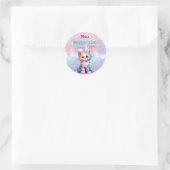 Sticker Rond Aquarelle Caticorn Meow-Gical Anniversaire (Sac)