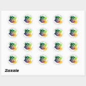 Sticker Rond Aquarelle Celtique Grunge colorée Design (Feuille)