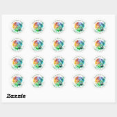 Sticker Rond Aquarelle Celtique Grunge colorée Design (Feuille)