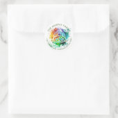Sticker Rond Aquarelle Celtique Grunge colorée Design (Sac)