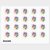 Sticker Rond Aquarelle Celtique Grunge colorée Design (Feuille)