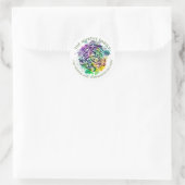 Sticker Rond Aquarelle Celtique Grunge colorée Design (Sac)