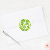 Sticker Rond Aquarelle Chartreuse Green Fermes Motif Mariage (Enveloppe)
