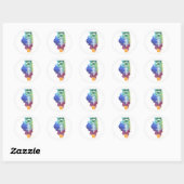 Sticker Rond Aquarelle Chicago (Feuille)