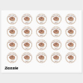 Sticker Rond Aquarelle Chocolat Chip Cookies cuits avec amour (Feuille)