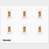 Sticker Rond Aquarelle Chocolat puce biscuit boulangerie (Feuille)