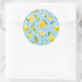 Sticker Rond Aquarelle Citron et Feuilles 3 (Sac)