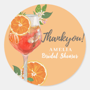 Sticker Rond Aquarelle Citron Fruits de citron Bridal shower 