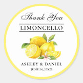 Sticker Rond Aquarelle Citron Mariage Limoncello (Devant)