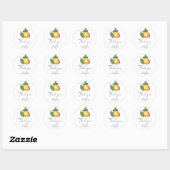 Sticker Rond Aquarelle citron merci (Feuille)