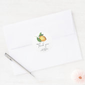 Sticker Rond Aquarelle citron merci (Enveloppe)