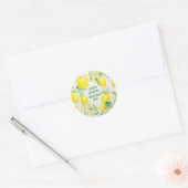Sticker Rond Aquarelle Citron Motif fête d'anniversaire (Enveloppe)