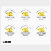 Sticker Rond Aquarelle Citrons Mariage Love Limoncello (Feuille)