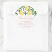 Sticker Rond Aquarelle Citrons rose Baby Girl Merci douche (Sac)