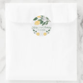 Sticker Rond Aquarelle Citrons siciliens Anniversaire (Sac)