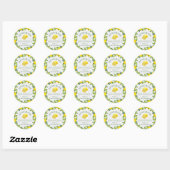 Sticker Rond Aquarelle Citrons siciliens Limoncello fait maison (Feuille)