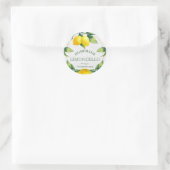Sticker Rond Aquarelle Citrons siciliens Limoncello fait maison (Sac)