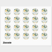 Sticker Rond Aquarelle Citrons siciliens Limoncello fait maison (Feuille)