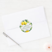 Sticker Rond Aquarelle Citrons siciliens Limoncello fait maison (Enveloppe)