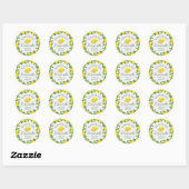 Sticker Rond Aquarelle Citrons siciliens Limoncello fait maison (Feuille)
