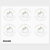 Sticker Rond Aquarelle Citrouille blanc Adresse de retour (Feuille)
