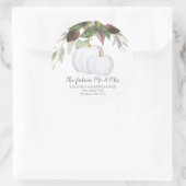 Sticker Rond Aquarelle Citrouille blanc Adresse de retour (Sac)