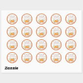 Sticker Rond Aquarelle Citrouille & Chouette En Automne (Feuille)