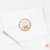 Sticker Rond Aquarelle Citrouille & Chouette En Automne (Enveloppe)