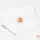 Sticker Rond Aquarelle Citrouille d'Halloween (Enveloppe)