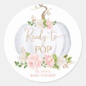 Sticker Rond Aquarelle citrouille dorée prête à éclater Classiq (Devant)