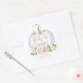 Sticker Rond Aquarelle citrouille dorée prête à éclater Classiq (Enveloppe)