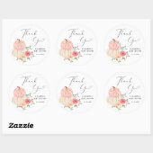Sticker Rond Aquarelle Citrouille mignonne Bébé Fille Douche Me (Feuille)