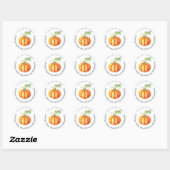 Sticker Rond Aquarelle Citrouille Thanksgiving Leftovers (Feuille)