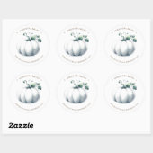 Sticker Rond Aquarelle Citrouilles blancs Adresse de retour (Feuille)