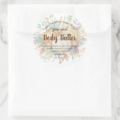 Sticker Rond Aquarelle citrouilles chute feuillage beurre corps (Sac)