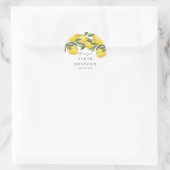Sticker Rond Aquarelle Citrus Lemon Mariage d'été (Sac)