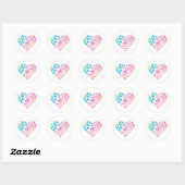 Sticker Rond Aquarelle Coeur des États-Unis (Feuille)