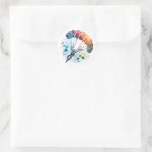 Sticker Rond Aquarelle colorée Parachutiste (Sac)