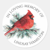 Sticker Rond Aquarelle commémorative Cardinal Pine (Devant)