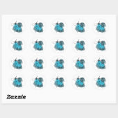 Sticker Rond Aquarelle Constellation Zodiaque Aquarius (Feuille)