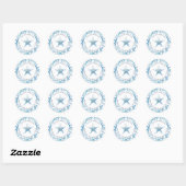 Sticker Rond Aquarelle Corail de mer Starfish Adresse de retour (Feuille)