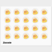 Sticker Rond Aquarelle Corne de bonbons Halloween Fête Favorise (Feuille)