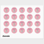 Sticker Rond Aquarelle couleur mignonne licorne (Feuille)