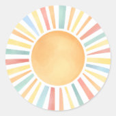 Sticker Rond Aquarelle couleur soleil (Devant)
